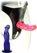 Kinx Double Tip Strap On With Two Dildos - Pink/purple