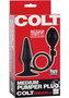Colt Silicone Medium Pumper Plug Butt Plug - Black