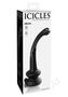 Icicles No. 87 Glass G-spot Wand With Bendable Silicone Suction Cup - Black